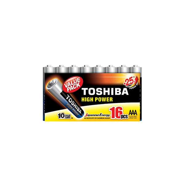 ΑΛΚΑΛΙΚΕΣ ΜΠΑΤΑΡΙΕΣ AAA TOSHIBA LR03GCP MP-16 1.5V 16τεμ.