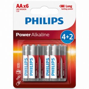 ΑΛΚΑΛΙΚΕΣ ΜΠΑΤΑΡΙΕΣ AA PHILIPS LR6 1.5V 4+2 6τεμ