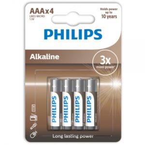 ΑΛΚΑΛΙΚΕΣ ΜΠΑΤΑΡΙΕΣ AAA PHILIPS LR03 1.5V 4τεμ