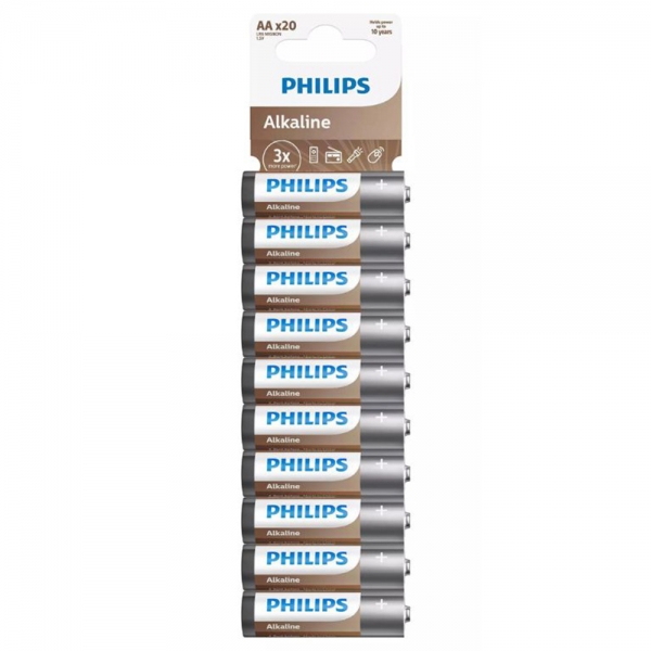 ΑΛΚΑΛΙΚΕΣ ΜΠΑΤΑΡΙΕΣ AA PHILIPS LR6 1.5V 20τεμ