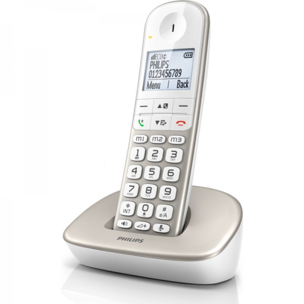 ΑΣΥΡΜΑΤΟ ΤΗΛΕΦΩΝΟ PHILIPS XL4901S GRS white με ΜΕΓΑΛΑ ΠΛΗΚΤΡΑ