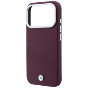 BMW SIGN INCLINED DEBOSS LETTERS CASE MAG IPHONE 18 PRO / 17 PRO burgundy backcover