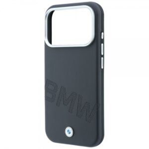 BMW SIGN INCLINED DEBOSS LETTERS CASE MAG IPHONE 18 PRO / 17 PRO grey backcover