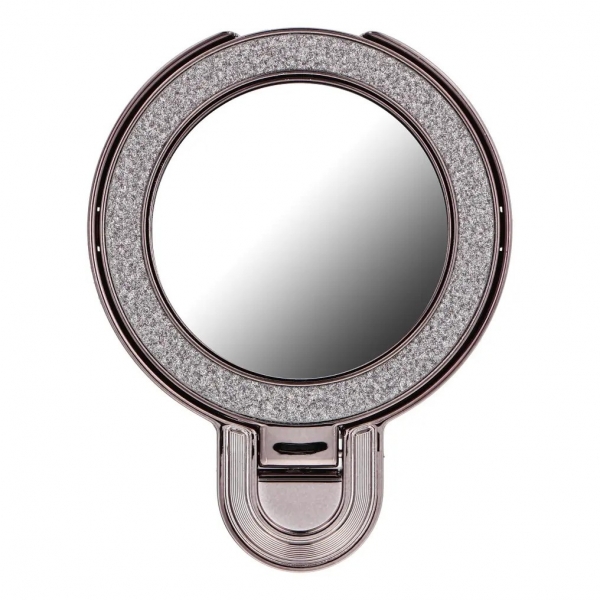 CIRCLE MIRROR RING STAND UNIVERSAL MOBILE HOLDER black