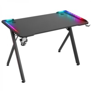 DEFENDER GAMING DESK TABLE RGB GAMER black