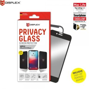DISPLEX REAL TEMPERED GLASS 3D APPLE IPHONE 6 / 7 / 8 / SE (2020) PRIVACY WITH APPLICATOR