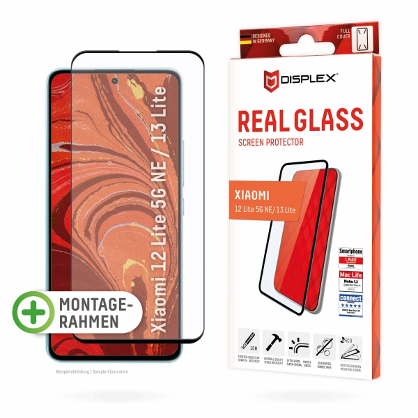 DISPLEX REAL TEMPERED GLASS 3D CURVED XIAOMI 12 LITE 5G black
