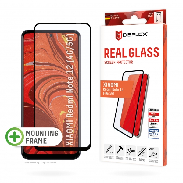 DISPLEX REAL TEMPERED GLASS 3D XIAOMI REDMI NOTE 12 4G/5G black