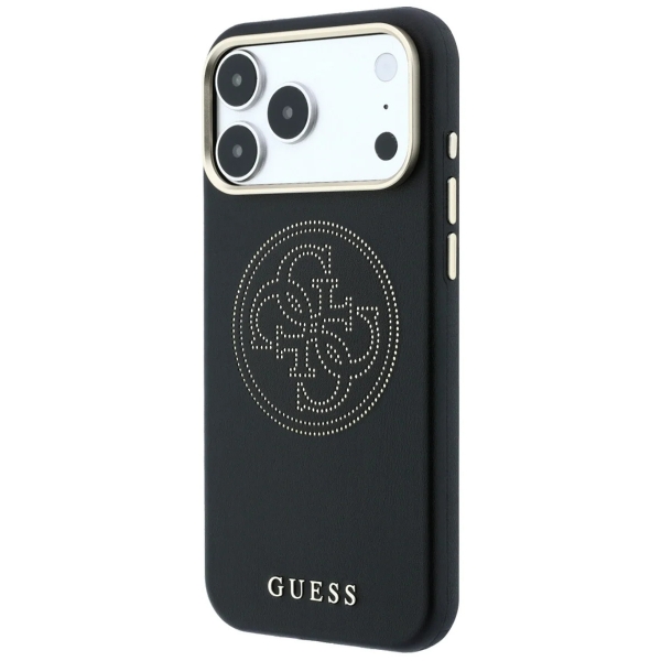 GUESS 4G PERFORATED LOGO CASE MAG IPHONE 18 PRO MAX / 17 PRO MAX black backcover