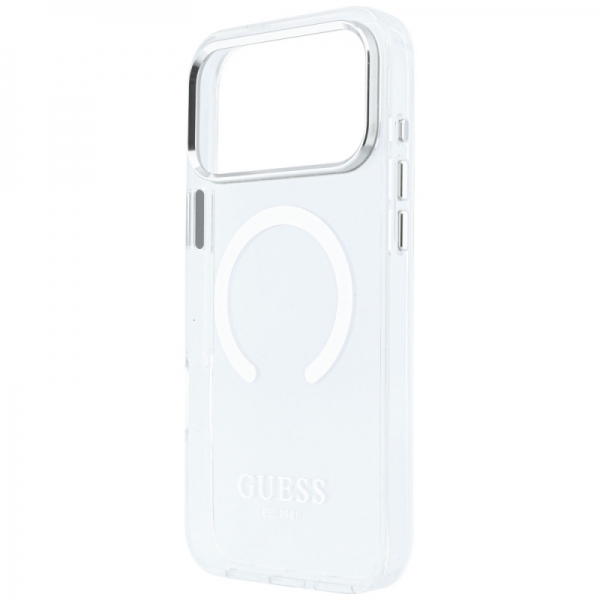 GUESS IML METAL OUTLINE MAG CASE IPHONE 18 PRO MAX / 17 PRO MAX silver backcover