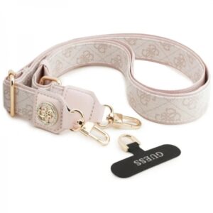 GUESS NECK STRAP LANYARD 4G METAL LOGO FOR PHONES pink