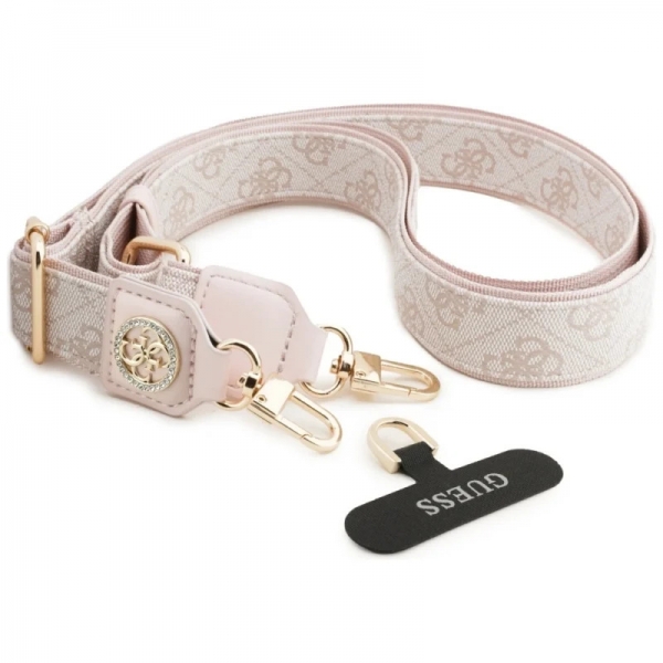 GUESS NECK STRAP LANYARD 4G METAL LOGO FOR PHONES pink