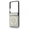 GUESS RING STAND GRAINED LOGO CASE MAG SAMSUNG Z FLIP 8 beige backcover