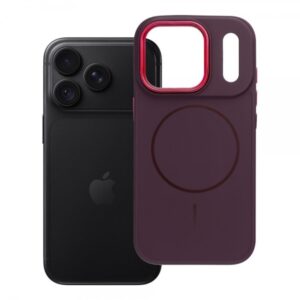iS METALLIC FRAME MAG COVER IPHONE 17 PRO MAX / 18 PRO MAX cherry backcover