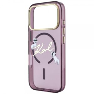KARL LAGERFELD IPHONE 18 PRO MAX / 17 PRO MAX SCRIPT LOGO MAGSAFE burgundy backcover