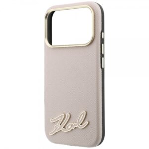 KARL LAGERFELD IPHONE 18 PRO / 17 PRO RIFIGN SIGNATURE LOGO MAGSAFE pink backcover