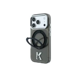 KARL LAGERFELD IPHONE 18 PRO / 17 PRO IML RING STAND KAMEO METAL MAGSAFE black backcover