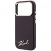 KARL LAGERFELD IPHONE 18 PRO / 17 PRO SAFFIANO METAL LOGO MAGSAFE burgundy backcover