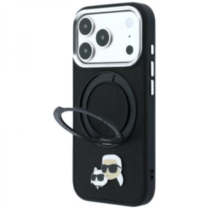 KARL LAGERFELD IPHONE 18 PRO MAX / 17 PRO MAX 360 RING SAFFIANO KARL CHOUPETTE PIN MAGSAFE black bac