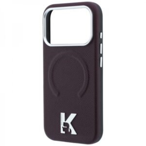 KARL LAGERFELD IPHONE 18 PRO MAX / 17 PRO MAX EMBOSSED RING KAMEO LOGO MAGSAFE burgundy backcover