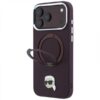KARL LAGERFELD IPHONE 18 PRO / 17 PRO 360 RING KARL HEAD PIN MAGSAFE burgundy backcover