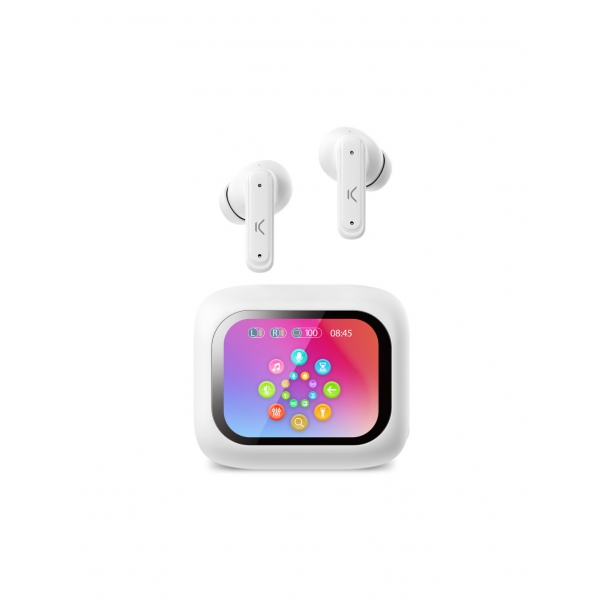 Ksix WIRELESS TWS VISION TFT DISPLAY EARBUDS NOICE CANCELLATION white