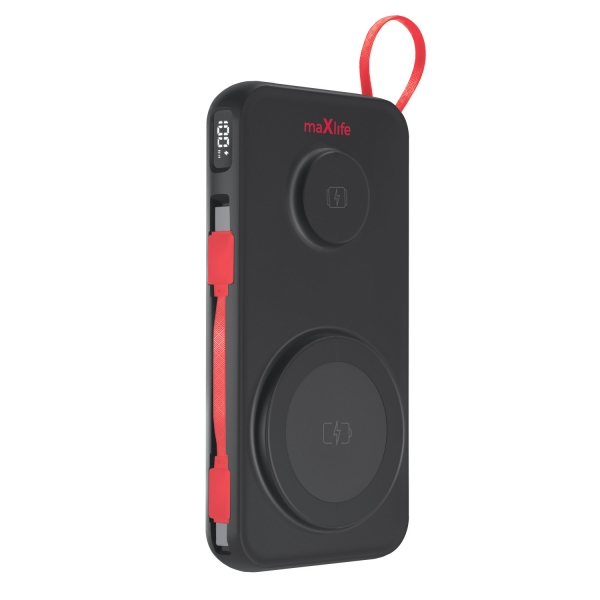 MAXLIFE POWERBANK UNIVERSAL 10000 mAh MAGNETIC 3 in 1 BLACK