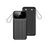 MAXLIFE POWERBANK UNIVERSAL 10000 mAh PD QC 22.5W built in cables BLACK