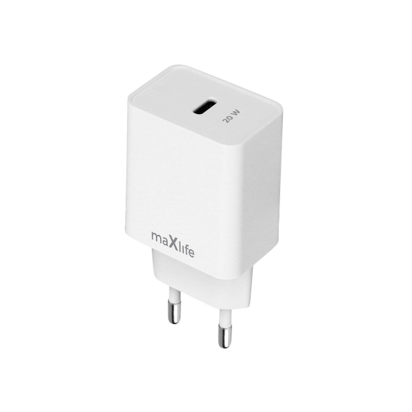 MAXLIFE TRAVEL CHARGER MXTC-13-20C PD QC 1 PORT TYPE C 20W white
