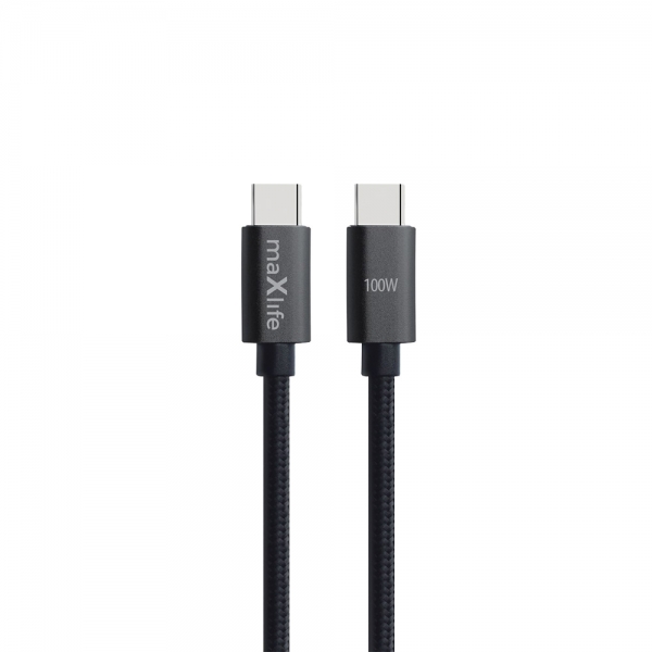 MAXLIFE TYPE C TO TYPE C DATA CABLE 100W 3m black