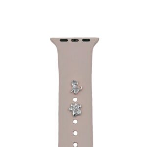 PINS CHARMS FOR SMARTWATCH STRAPS CAT silver