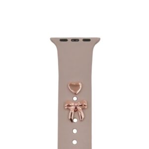 PINS CHARMS FOR SMARTWATCH STRAPS BOW rose gold