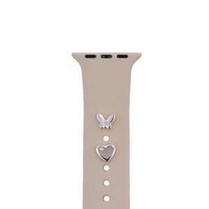 PINS CHARMS FOR SMARTWATCH STRAPS BUTTERFLY silver