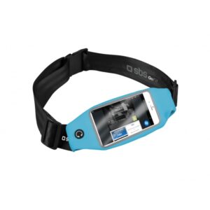 SBS WATER RESISTANT SPORTS BELT TOUCH POUCH FOR SMARTPHONE UP TO 5" blue