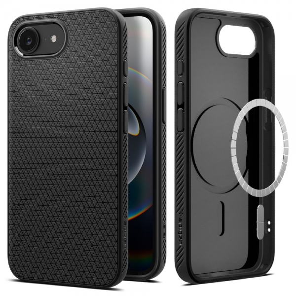 SPIGEN LIQUID AIR MAG IPHONE 16E / 17E black backcover
