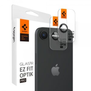 SPIGEN OPTIK EZ FIT TEMPERED GLASS FOR CAMERA LENS IPHONE 16E / 17E black 2pcs