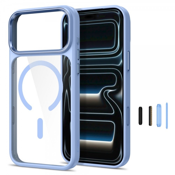 TECH-PROTECT MAGMAT MAGSAFE CC CASE IPHONE 17 PRO MAX / 18 PRO MAX light blue / clear backcover