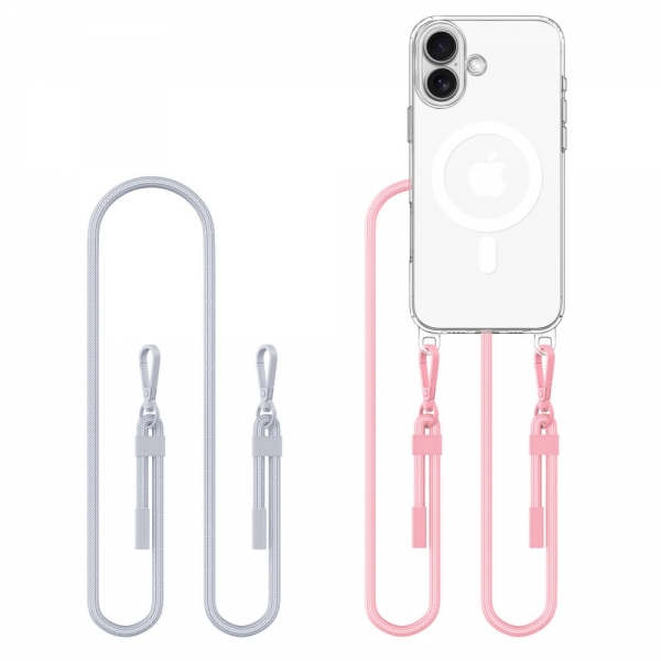 TECH-PROTECT FLEXAIR CHAIN MAG CASE IPHONE 16 grey pink backcover