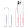 TECH-PROTECT FLEXAIR CHAIN MAG CASE IPHONE 16 PRO grey pink backcover