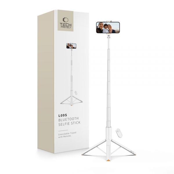 TECH PROTECT SELFIE STICK TRIPOD BLUETOOTH white