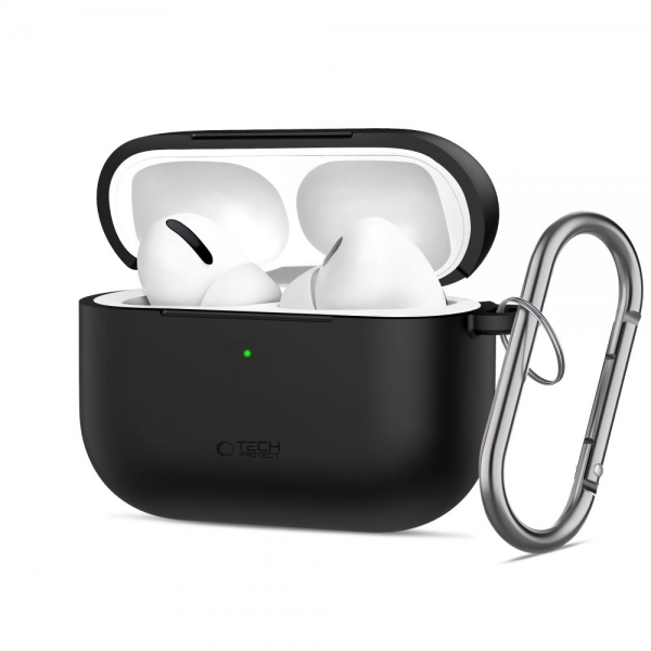 TECH-PROTECT SILICONE HOOK CASE FOR CASE APPLE AIRPODS PRO 3 black