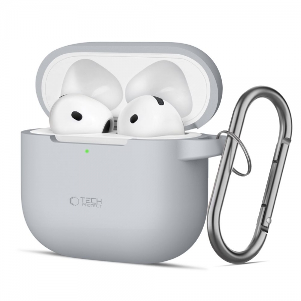 TECH-PROTECT SILICONE HOOK CASE FOR CASE APPLE AIRPODS 4 / 5 crayon grey