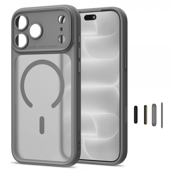 TECH-PROTECT MAGPEAK MAGSAFE CC CASE IPHONE 17 PRO MAX / 18 PRO MAX matte titanium