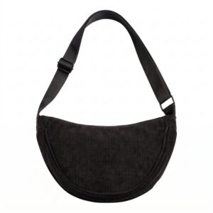 UNIVERSAL CORDUROY MOON BAG black