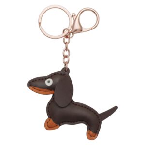UNIVERSAL KEYRING CHAIN BROWN DACHSHUND