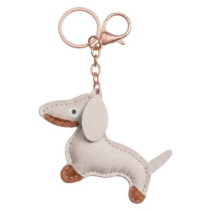 UNIVERSAL KEYRING CHAIN BEIGE DACHSHUND