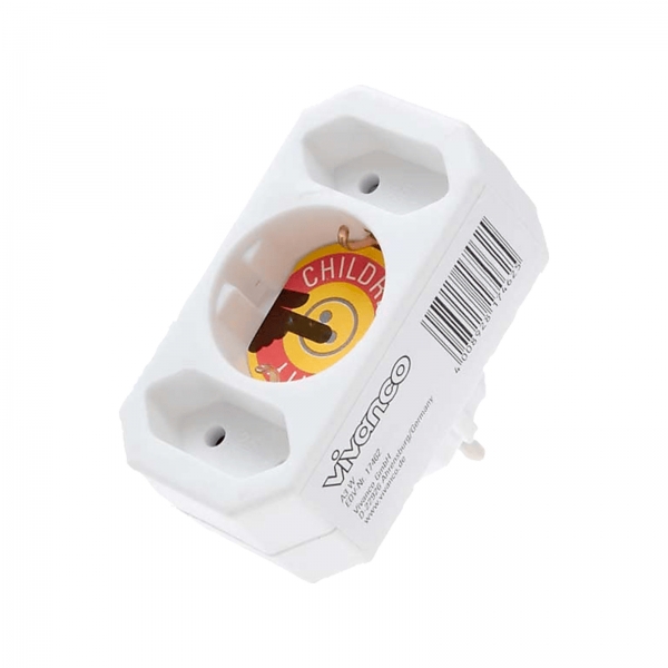 VIVANCO ADAPTER 1 Schuko + 2 EURO PLUS