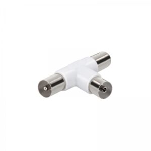 VIVANCO AERIAL SPLITTER COAX SOCKET ADAPTER 2 WAY 2 MALE 1 FEMALE
