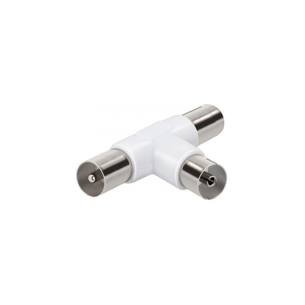 VIVANCO AERIAL SPLITTER COAX SOCKET ADAPTER 2 WAY 2 MALE 1 FEMALE