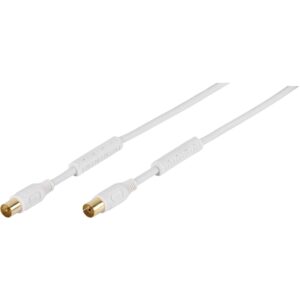 VIVANCO ANTENNA CABLE 3m COAX PLUG-COAX SOCKET FERRITE 100 dB white
